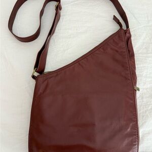 HOBO vintage mahogany Crossbody Bag with rare map lining
